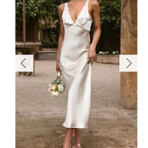 Billy J Champagne Satin Dress